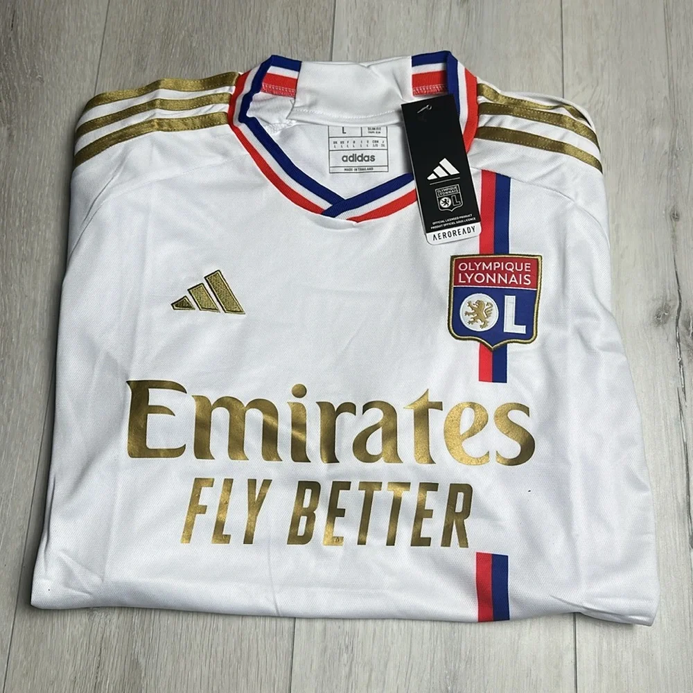 Adidas Olympique Lyon Home Jersey‎ 2023-2024 Large White New With Tags